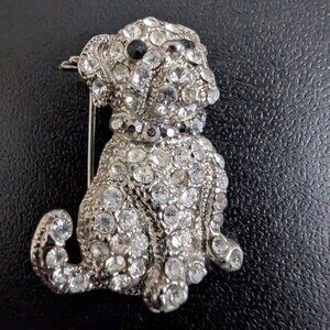 Crystal PUG brooch